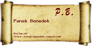 Panek Benedek névjegykártya